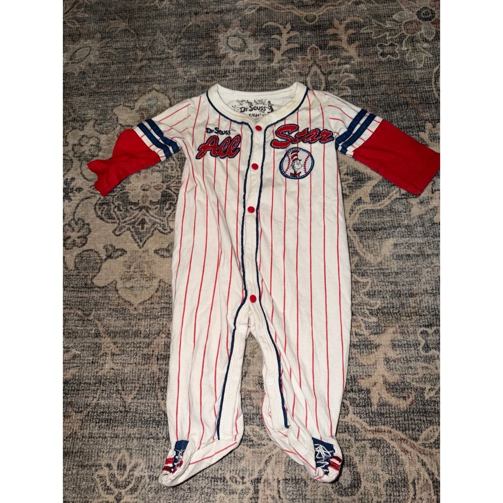 Vintage Dr. Seuss All-Star Baseball Baby Infant Onesie